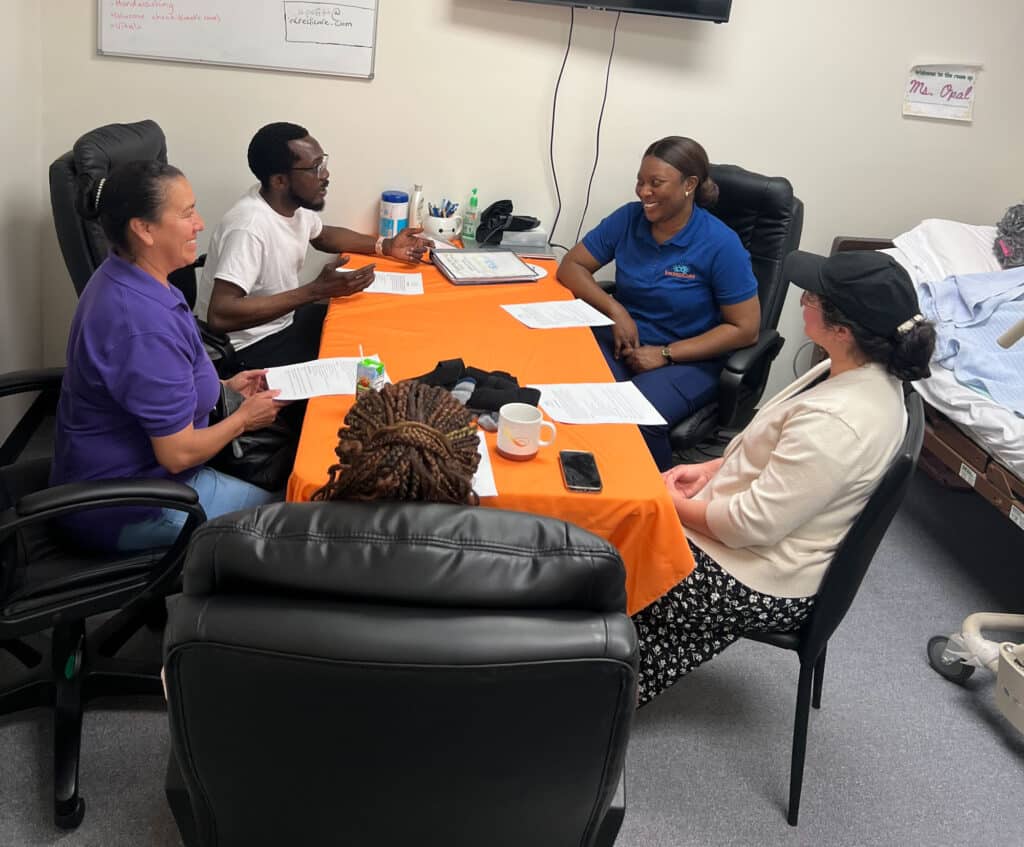 Lymphedema care training with our care professionals.